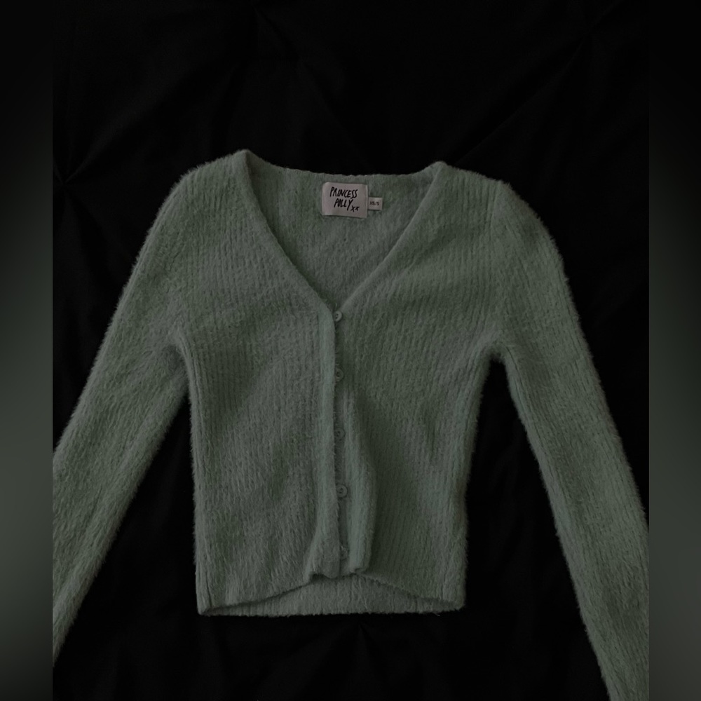 Princess Polly button down sweater Teal.